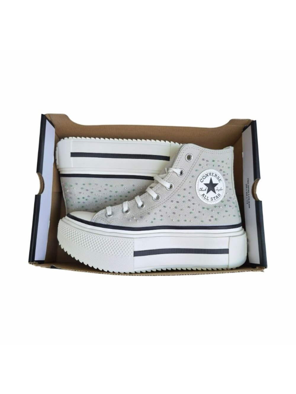 ⭐Converse Chuck Lift Double Stack Beading Sz 7 Womens shoes Sneaker Gray A19339C - Picture 7 of 13